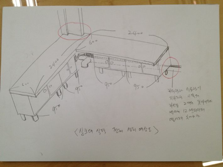 싱크태 하부장 겸 식탁