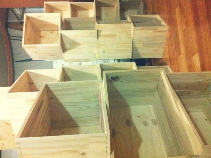 몬드리안 공간박스로 만든 침대겸 수납장