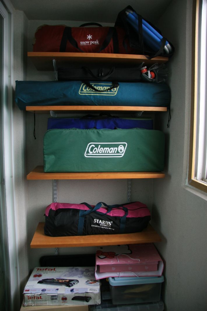 캠핑장비 보관용 선반제작
