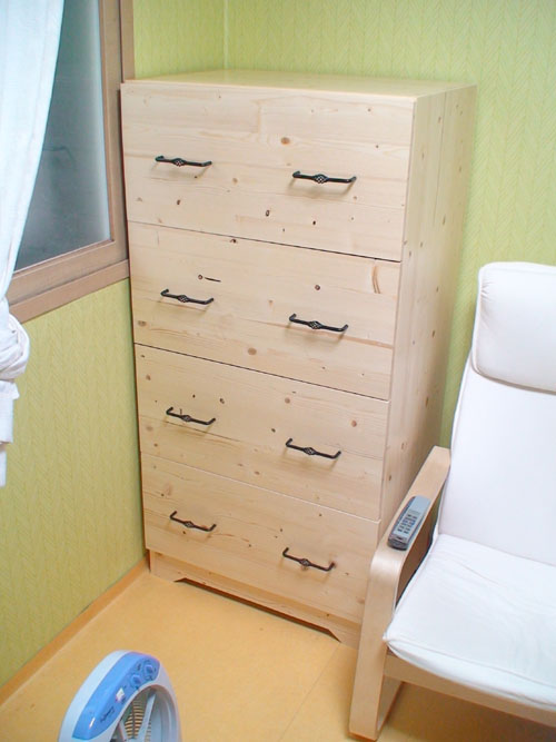 베이직 4단 원목 서랍장(스프러스)