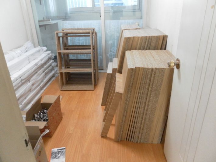 UV 화이트 붙박이장 동시 4개 공사