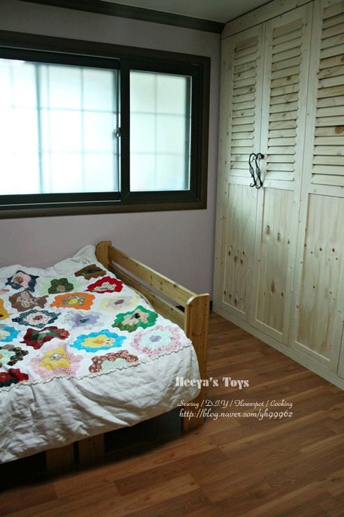 원목 패널 시즈닝 2단 붙박이장 만들기