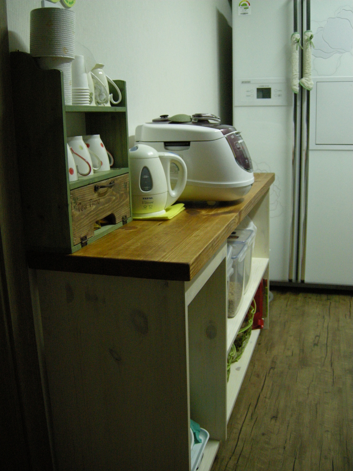 홍송 18t로 만든 부엌 멀티수납장