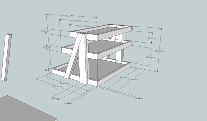 삼나무 집성목으로 만든 선반