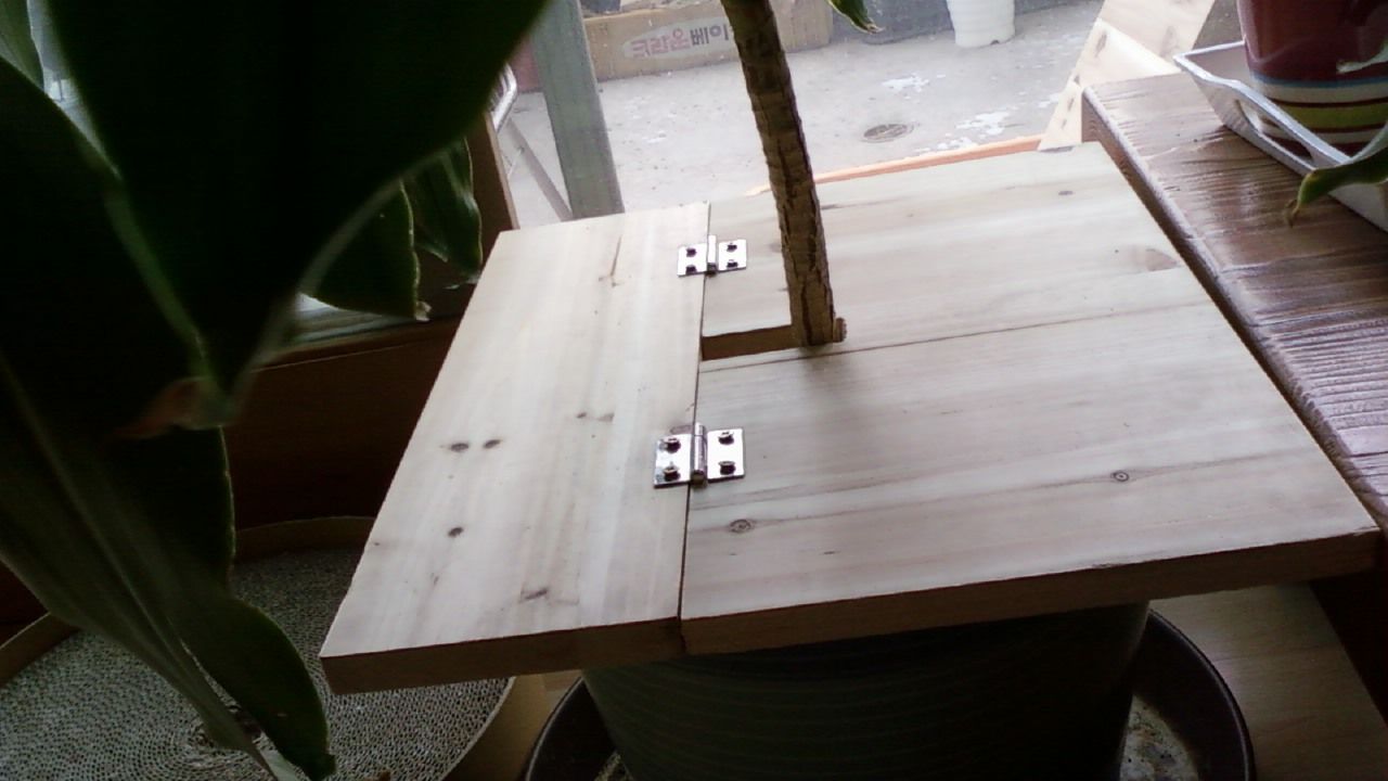 자투리 목재를 이용한 화분덮개, 모니터받침