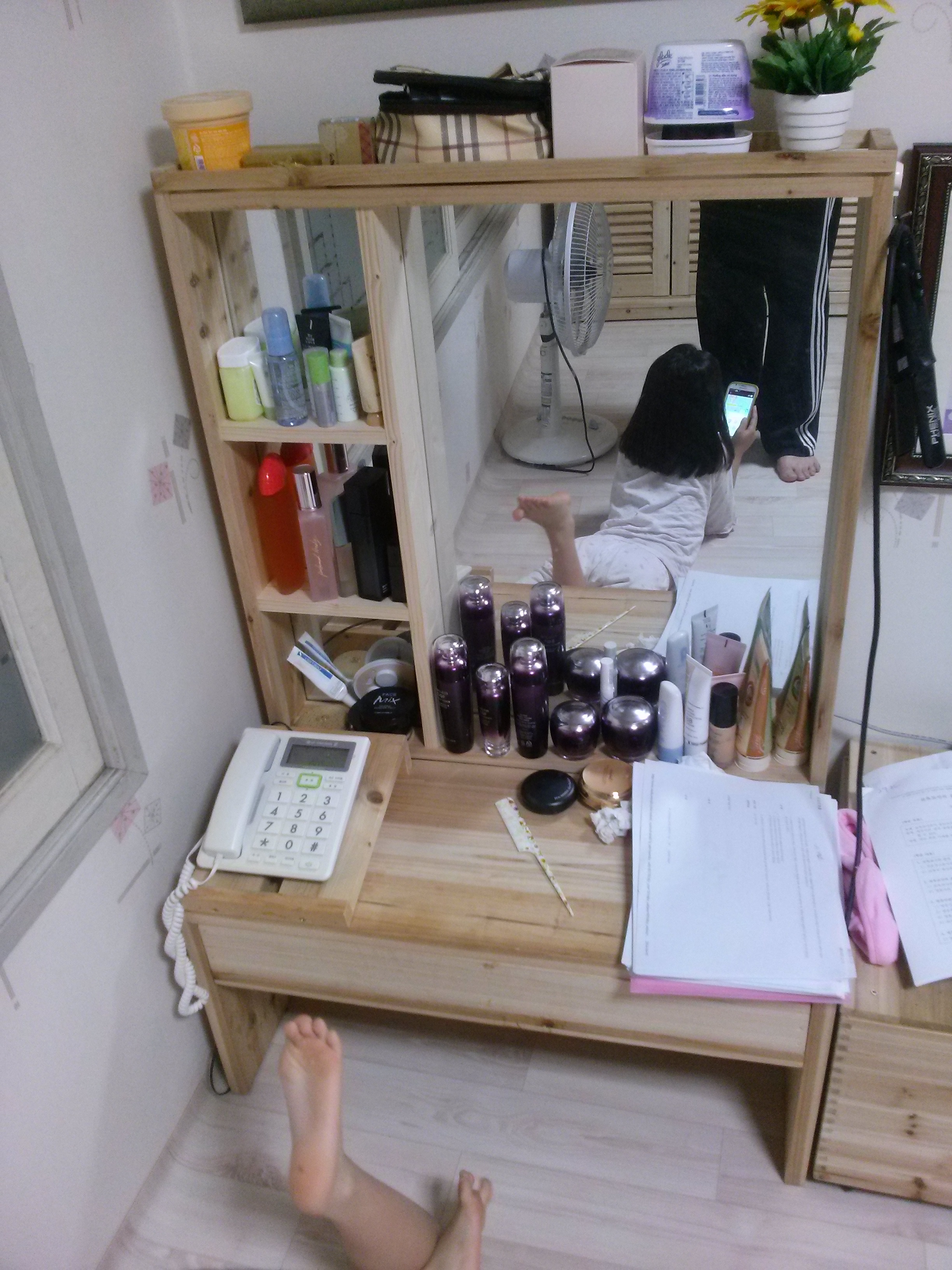   원목 건강 짜임 ㄷ 테이블 24mm  