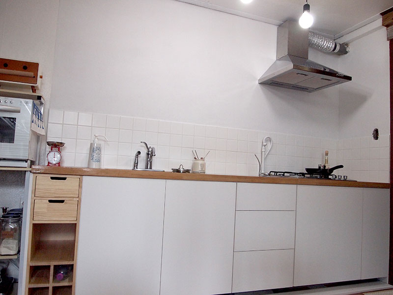 원목 상판 씽크대 완성 했어요