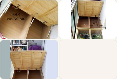 에쉬 집성목으로 만든 거실 책장. 