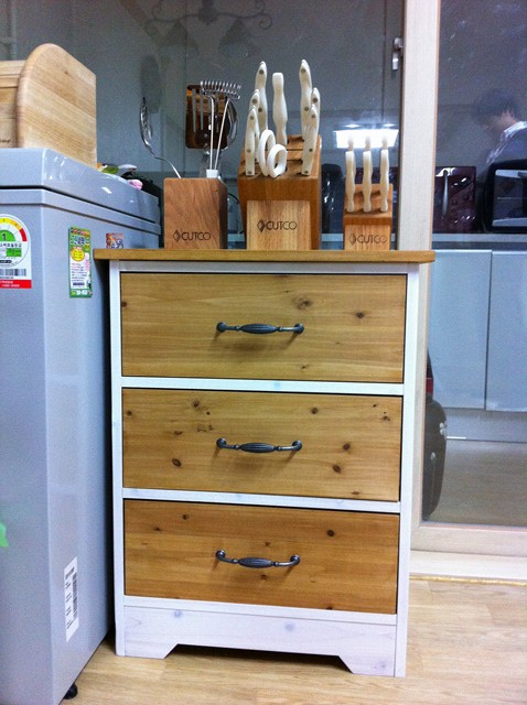 미첼 서랍장 집성원목 3단