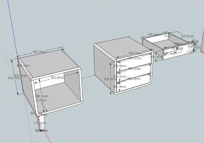 레드파인 집성목으로 만든 침대협탁