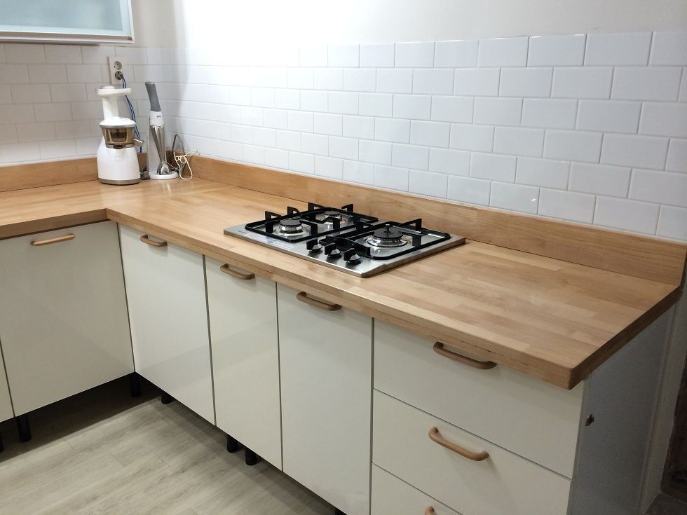 오리나무로 만든 씽크대상판