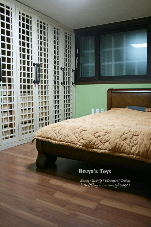 원목 전통 격자문 붙박이장 만들기