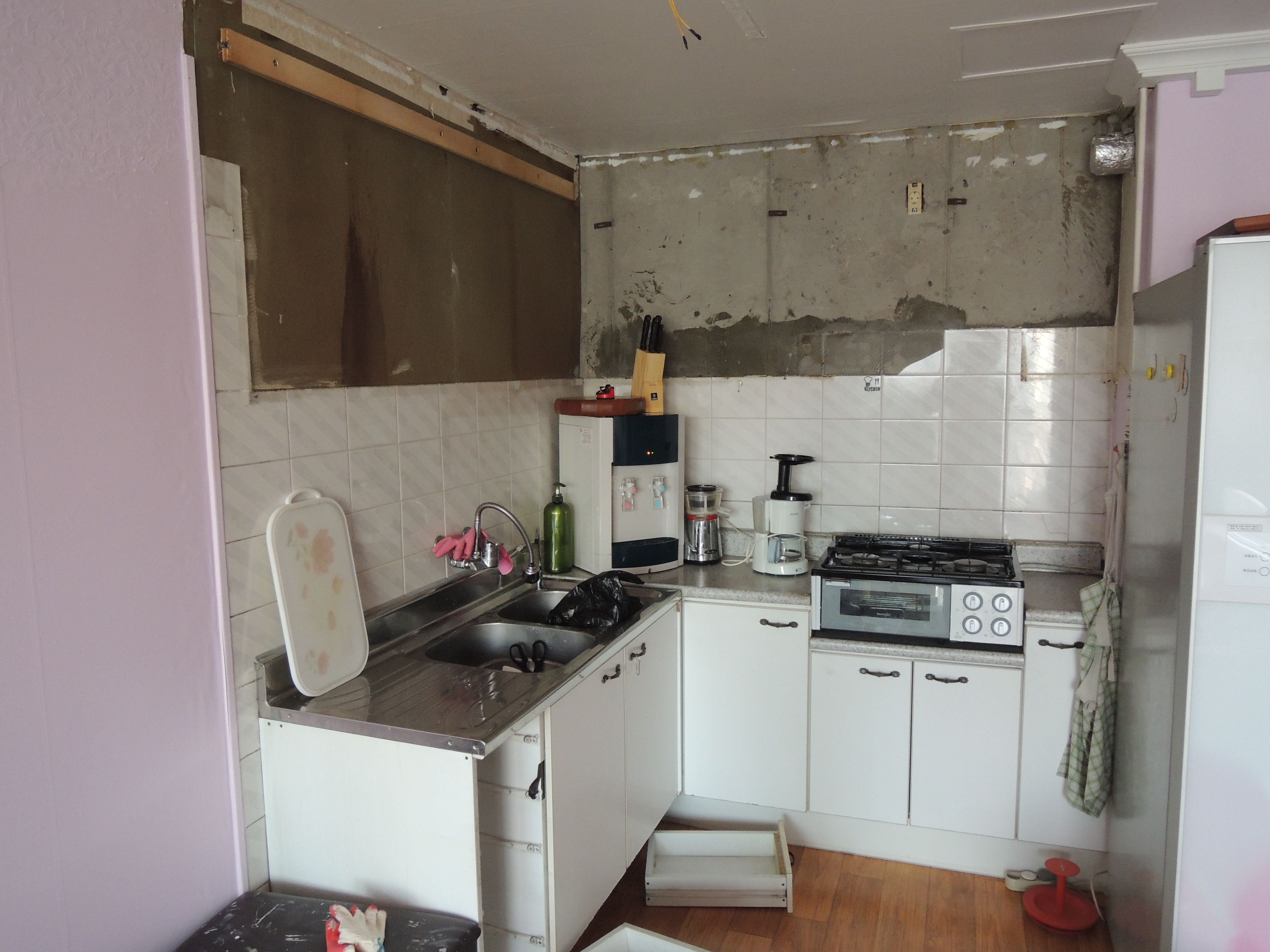 겁 없는 DIY 생초보가 만든 ㄱ자 싱크대