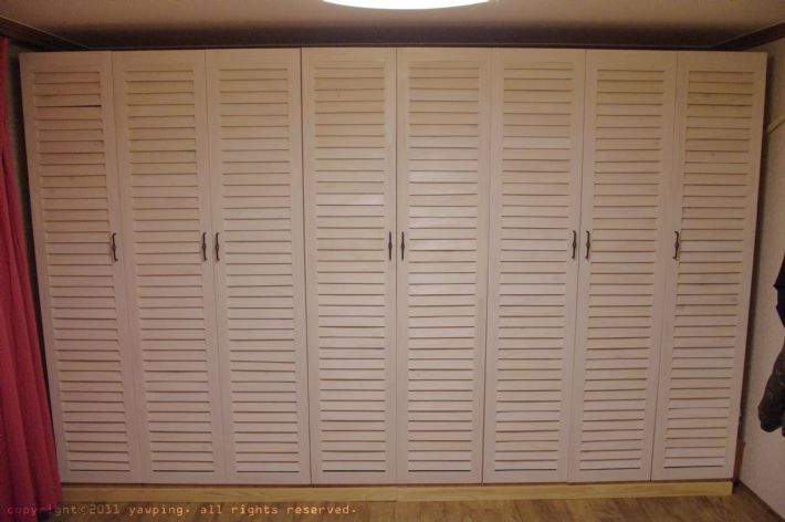 <원목 갤러리 여닫이 붙박이장>