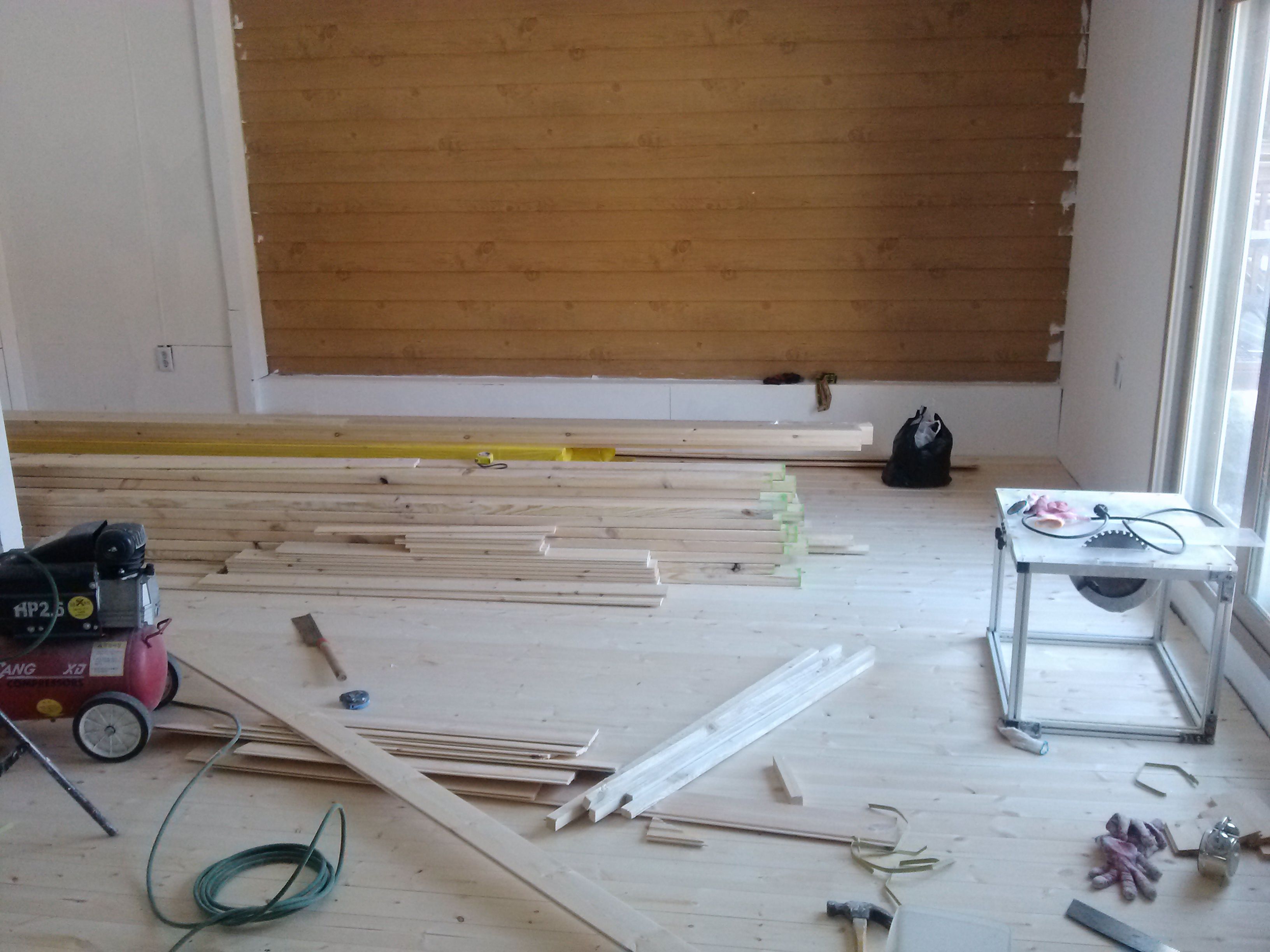 원목양문.타일벽.인테리어벽