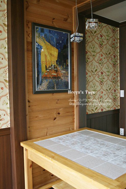 작업용책상을 타일식탁으로 리폼하기