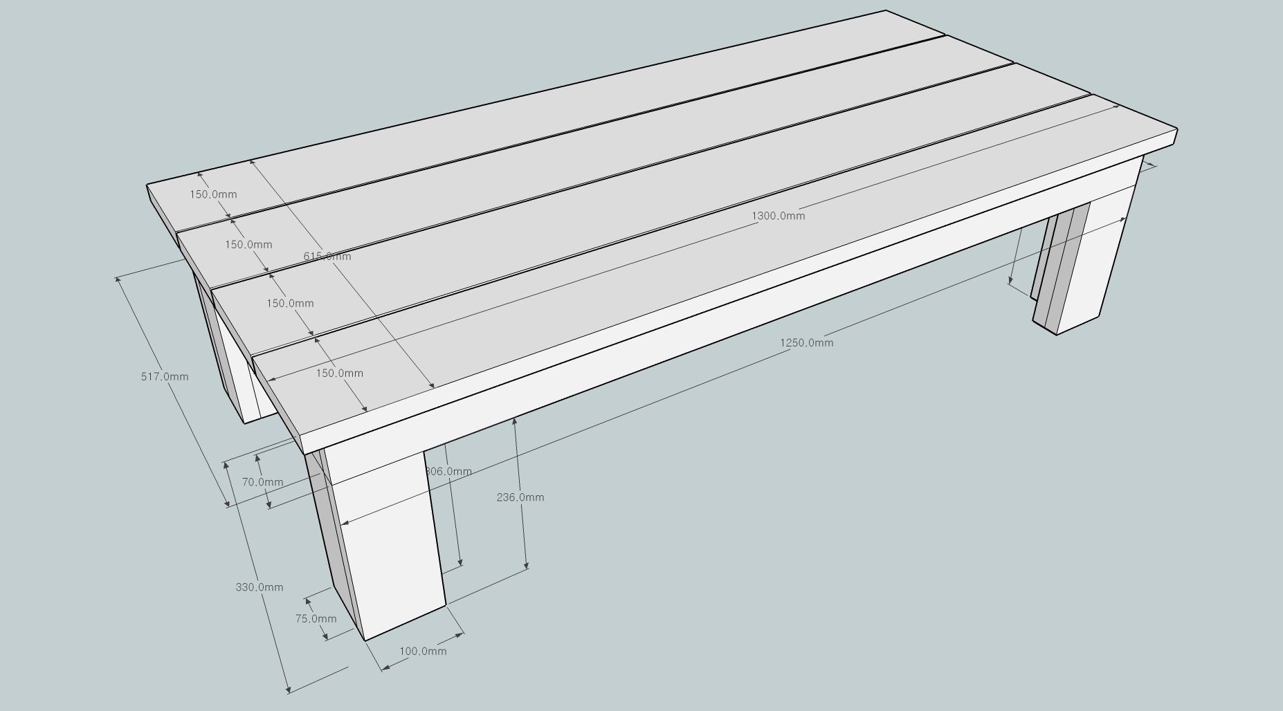 애쉬 집성목 소파테이블