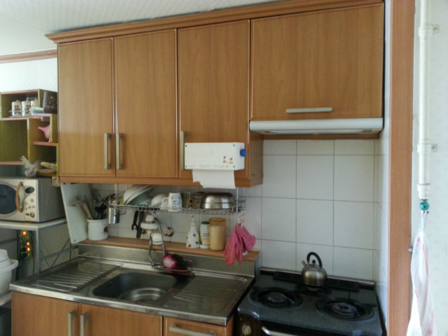 싱크대 상부장으로 만든 아일랜드 테이블