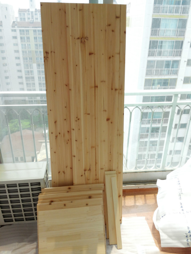 소나무와 참나무로 만든 5단 선반장 