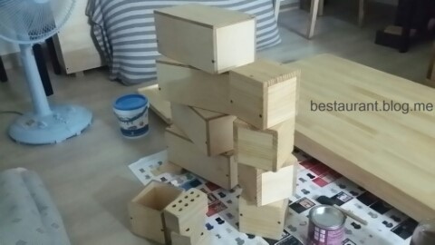 프리마켓에 나가기 위해 만든 자작나무, 소나무 소품들