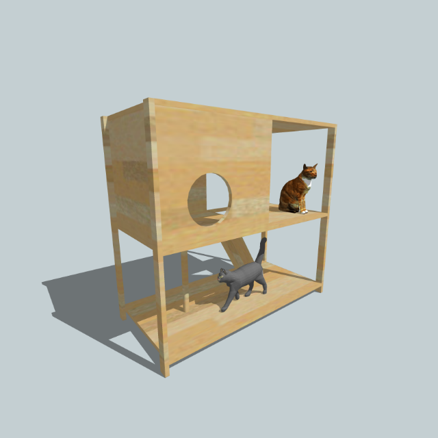 삼나무로 만든 고양이 집