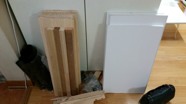 미송과 각목 코팅합판으로 만든 오븐장+책장