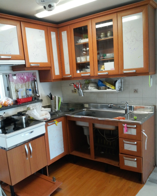 원목 싱크대로 리폼하기