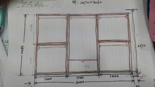 뉴송 내부장과 홍송 미닫이문 붙박이장 설치 마무리하기