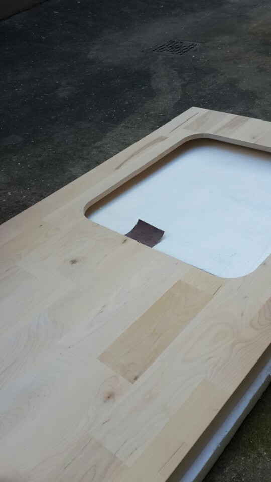 싱크상판 자작나무 원목으로 교체하기