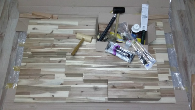 아카시아 집성목으로 식탁 만들기