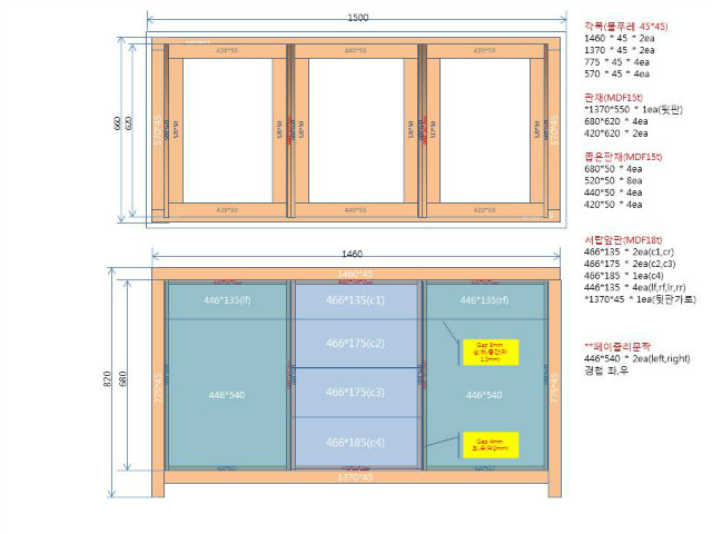 인조대리석으로 만든 아일랜드 장