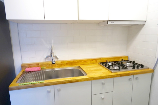 자작나무 상판올린 싱크대~