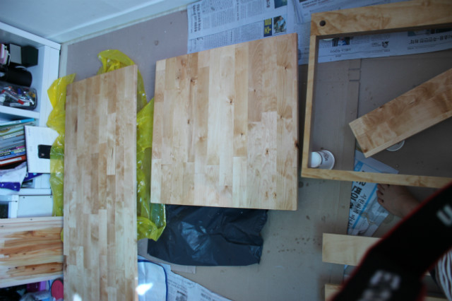 식탁상판을 교체했어요