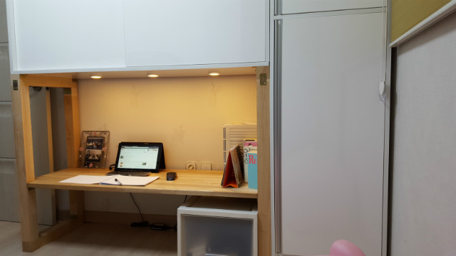 하이그로시로 만든 옷장겸 책상