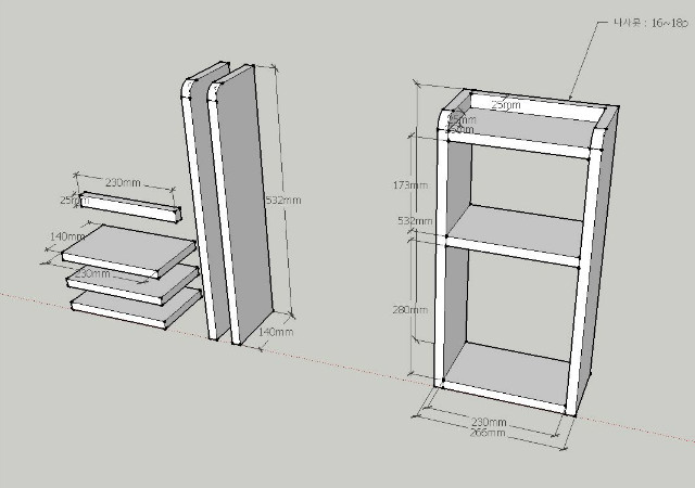 삼나무로 만든 화장대