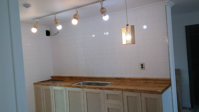 원목싱크대와 아일랜드 식탁 및 주방 광폭 서랍장 만들기 후기