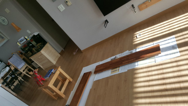 멀바우 집성목 벽선반