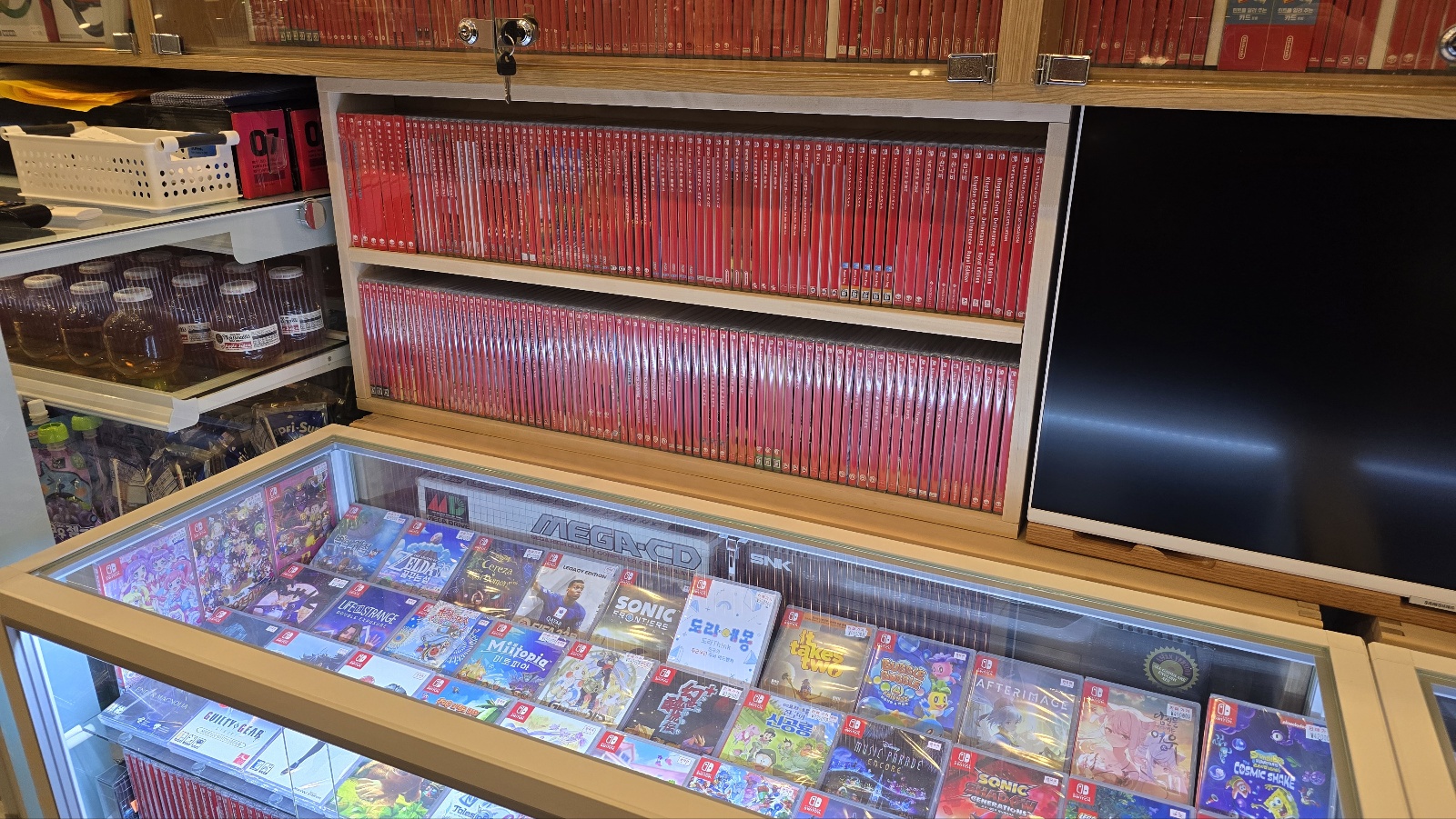 양념병 수납함으로 만든 게임타이틀 수납선반