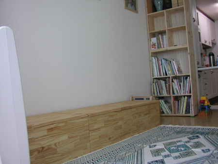 소파 겸용 장난감통, 책장