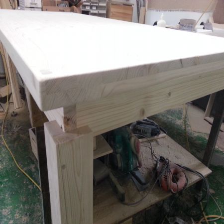 베이직 6인용 원목 식탁(스프러스) (1800*700*800)(샌딩작업)