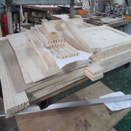 시즈닝 주방수납장 트윈 18mm(소나무) (800*870*550)(1개)