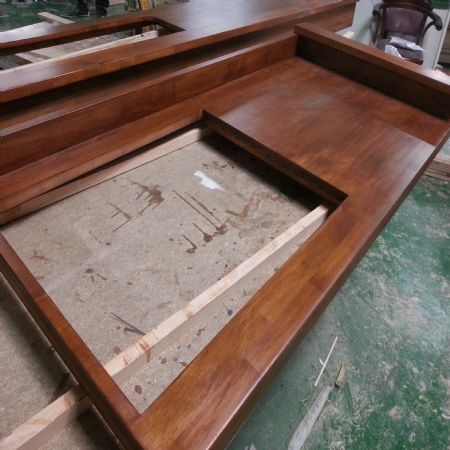 원목(특수목) 싱크대상판 36mm(뒷턱포함,싱크볼 별매)(오리나무) (3300*36*600)(도색 완제품)(스테인   바니쉬 반광 미디엄 오크)(1개)