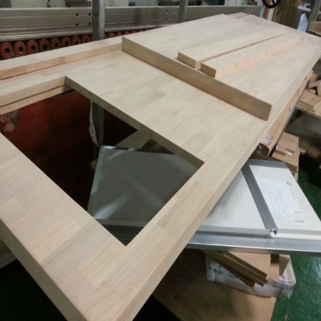 원목(특수목) 싱크대상판 36mm(뒷턱포함,싱크볼 별매)(오리나무) (3145*36*600)(1개)