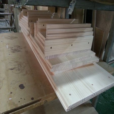 스마트 2층 침대 (사이드 스텝, 책상 세트)(오른쪽)(소나무) (2500*2017*1200)(샌딩작업)(1개)