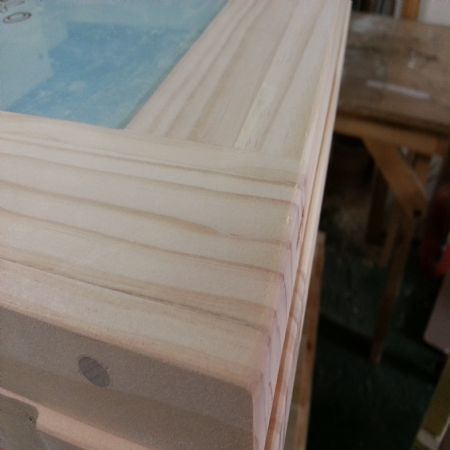 웨스턴 스윙도어 양쪽 여닫이 원목 중문(5mm 렉산)(소나무) (1225*2340*100)(샌딩작업)(1개)