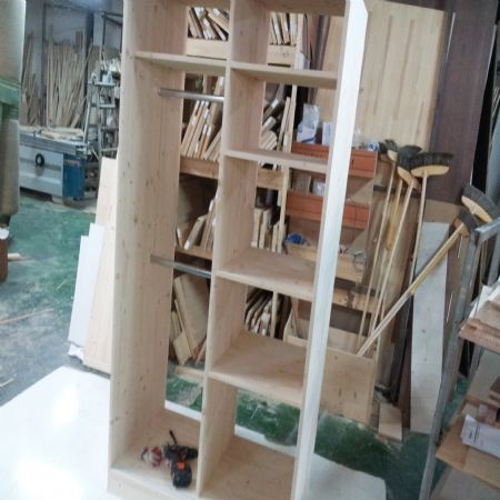 베이직 미닫이 원목 옷장 18mm(스프러스) (1000*2000*600)(조립 완제품)(1개)