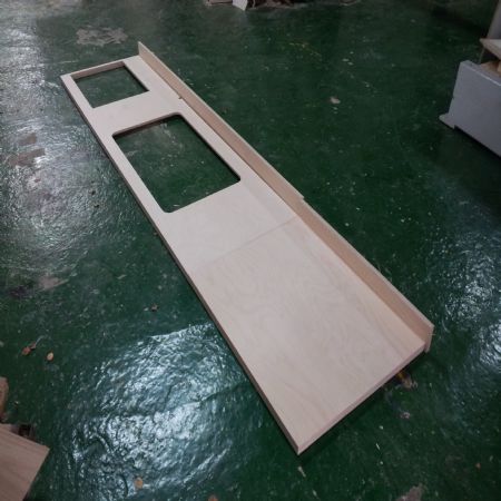 싱크대 ( 하부장2930 mm * 700 mm * 570 mm)(UV백색)(0 mm)(내부장 오크색)