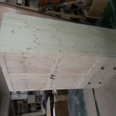 베이직 2단 서랍 원목 옷장(홍송) (900*2000*500)(조립 완제품)(1개)