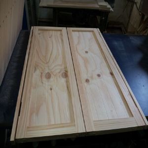 패널 스트라이프(완성품) 스윙도어(철물포함) 양쪽문 두께 30mm(소나무) (740*1000*32)()(1개)