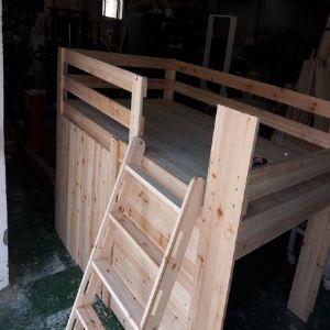 스마트 쥬니어 벙커 침대(책장형)(삼나무) (2300*2017*900)(1개)